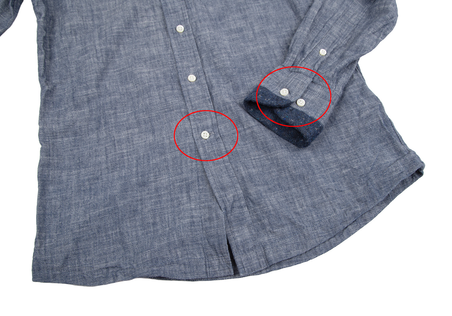 ディストリクトユナイテッドアローズDistrict UNITED ARROWS 異素材切替シャンブレーシャツ 青S