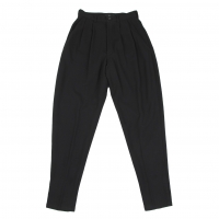  Y's Wool Rayon Hem Button Tapered Pants (Trousers) Black S-M