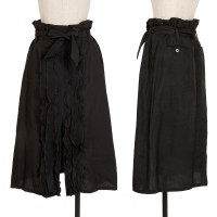  MaxMara Front Frill Linen Skirt Black 40