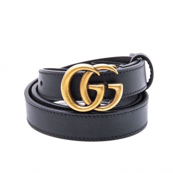 GUCCI GG Buckle Leather Belt Black | PLAYFUL