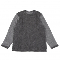  COMME des GARCONS HOMME Glitter Sleeve Switching Knit Sweater (Jumper) Grey M-L