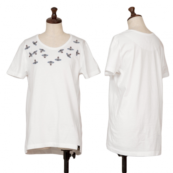 ヴィヴィアンウエストウッド アングロマニアVivienne Westwood ANGLOMANIA メニーオーブ刺繍Tシャツ 白M
