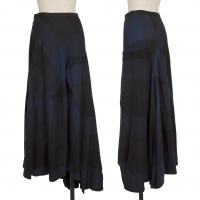  Yohji Yamamoto NOIR Check Switching Skirt Blue,Black 1