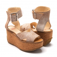  Vivienne Westwood Strap Design Wedge Sole Sandals Beige 36
