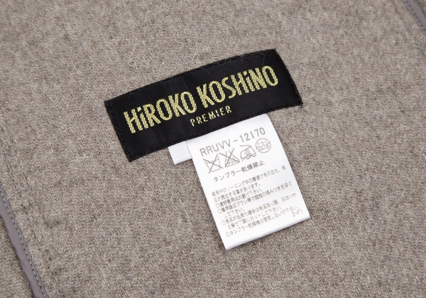 HIROKO KOSHINO PREMIER Wool Cape Coat Grey,Beige 38 | PLAYFUL