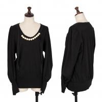  tricot COMME des GARCONS Cotton Pearl Decoration T Shirt Black S-M