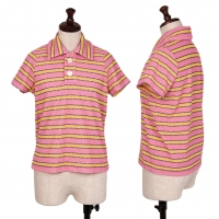  JUNYA WATANABE COMME des GARCONS Pail Striped Polo Shirt Pink,Yellow S-M