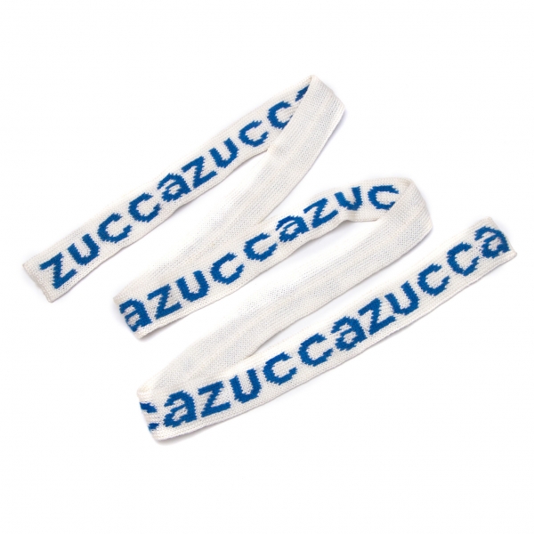 ズッカzucca ロゴ織りニットベルト 白