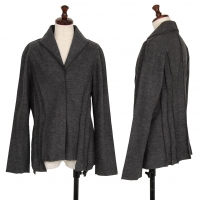  HIROKO KOSHINO Wool Silk Switching Jacket Grey 9