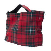  robe de chambre COMME des GARCONS Wool Check Hand Bag Red 