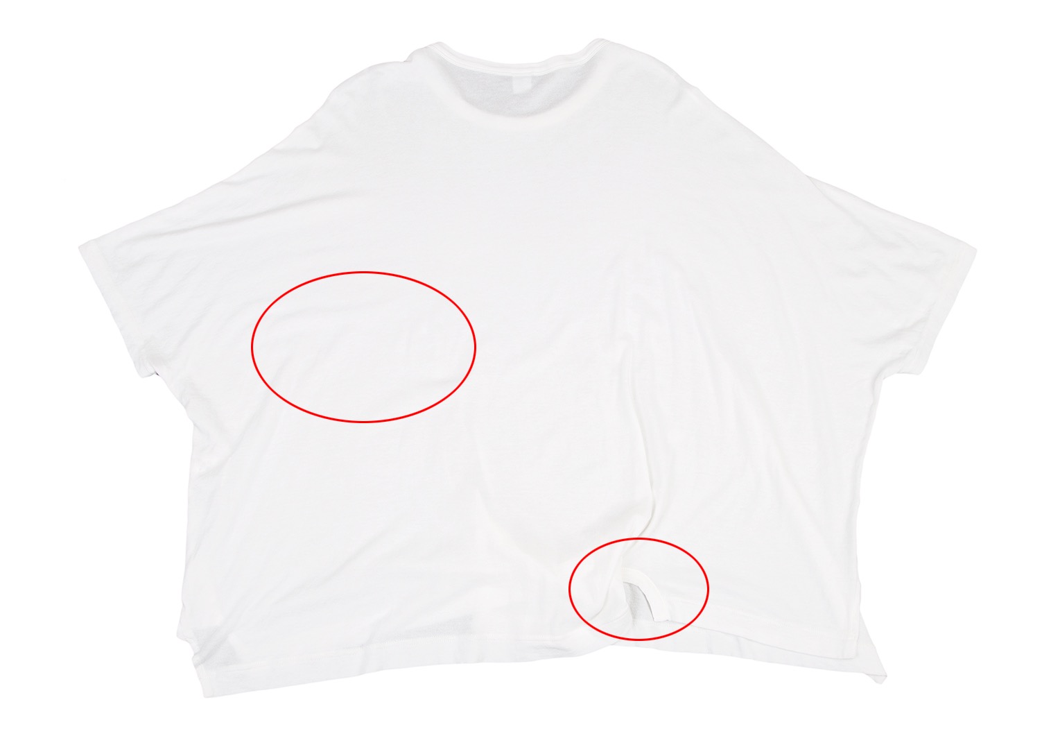 ワイズY's 裾変形ビッグシルエットTシャツ 白2