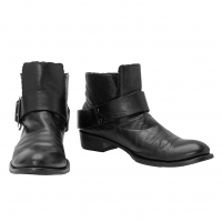  Y's Wide Belt Short Boots Black About US 7.5