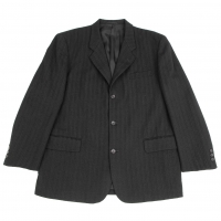  COMME des GARCONS HOMME Striped Woven Wool Jacket Black L