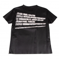  Jean Paul GAULTIER HOMME Printed Side Zipper Leather T-shirt Black 48