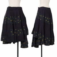  tricot COMME des GARCONS Spiral Switching Skirt Navy,Green S