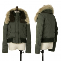  sunaokuwaharacupra Raccoon Fur Collar Down Jacket Khaki-green M