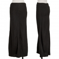  ASHA BY MDS Dot Decoration Design Silk Skirt Black M