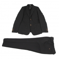  COMME des GARCONS HOMME DEUX Dyed Ester Stripe Jacket & Pants Black M