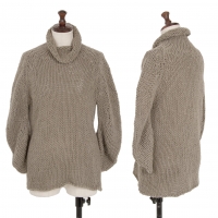  Y's Banana Sleeve Turtleneck Linen Knit Sweater (Polo Neck Jumper) Grey 3