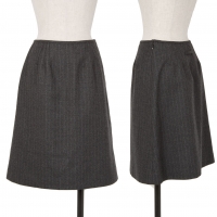  Jean Paul GAULTIER CLASSIQUE Wool Pinstriped Skirt Grey 40
