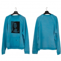  Maison Margiela Mona Lisa Print Inside-out Over-sized Sweat Shirt Sky blue 50