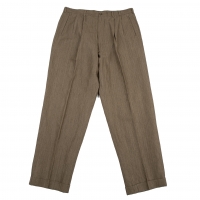  Papas Cotton Linen Tuck Pants (Trousers) Brown XL