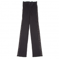  PLEATS PLEASE Side Floral Print Switching Pants (Trousers) Black 3