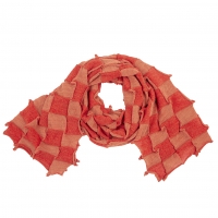  ISSEY MIYAKE me Block Weave Knit Stole Red 