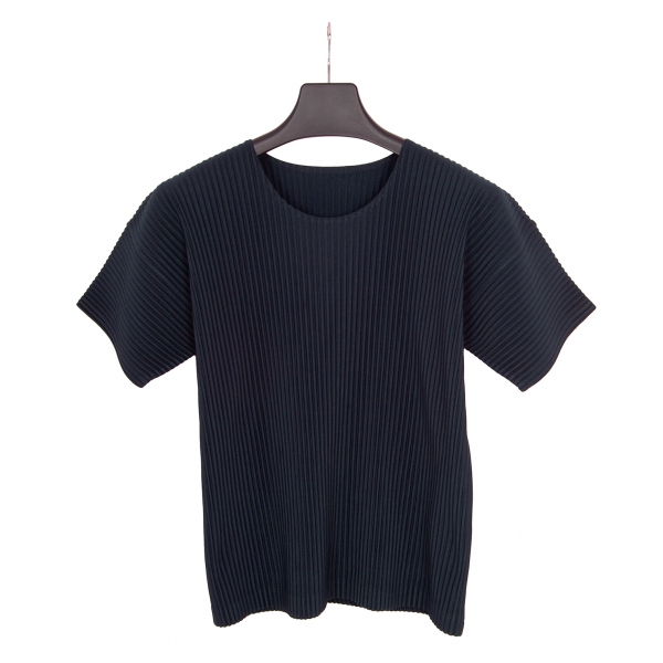 HOMME PLISSE ISSEY MIYAKE Pleated T Shirt Navy 2 | PLAYFUL