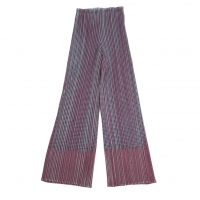  PLEATS PLEASE Striped Mesh Layered Pants (Trousers) Brown,Sky blue 3