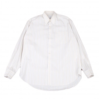  LQ Y's for men Striped Cotton Long Sleeve Shirt Ivory M