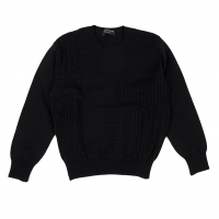  COMME des GARCONS HOMME PLUS Front Switching Design Knit Sweater (Jumper) Black S-M