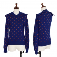  COMME des GARCONS Dot Jacquard Knit Square Sweater (Jumper) Blue SS