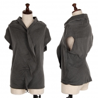  COMME des GARCONS Cotton Jersey Drape Sleeveless Shirt Grey XS-S