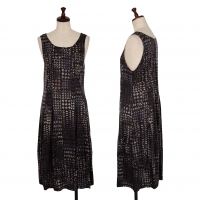  t.b SENSOUNICO Geometric Printed Sleeveless Dress Charcoal 38