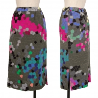 ISSEY MIYAKE HaaT Color Block Skirt Charcoal,Multi-Color 3