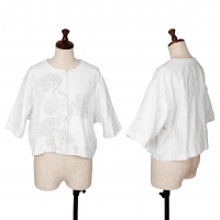  ISSEY MIYAKE HaaT Embroidery Wide Silhouette Jacket White 2