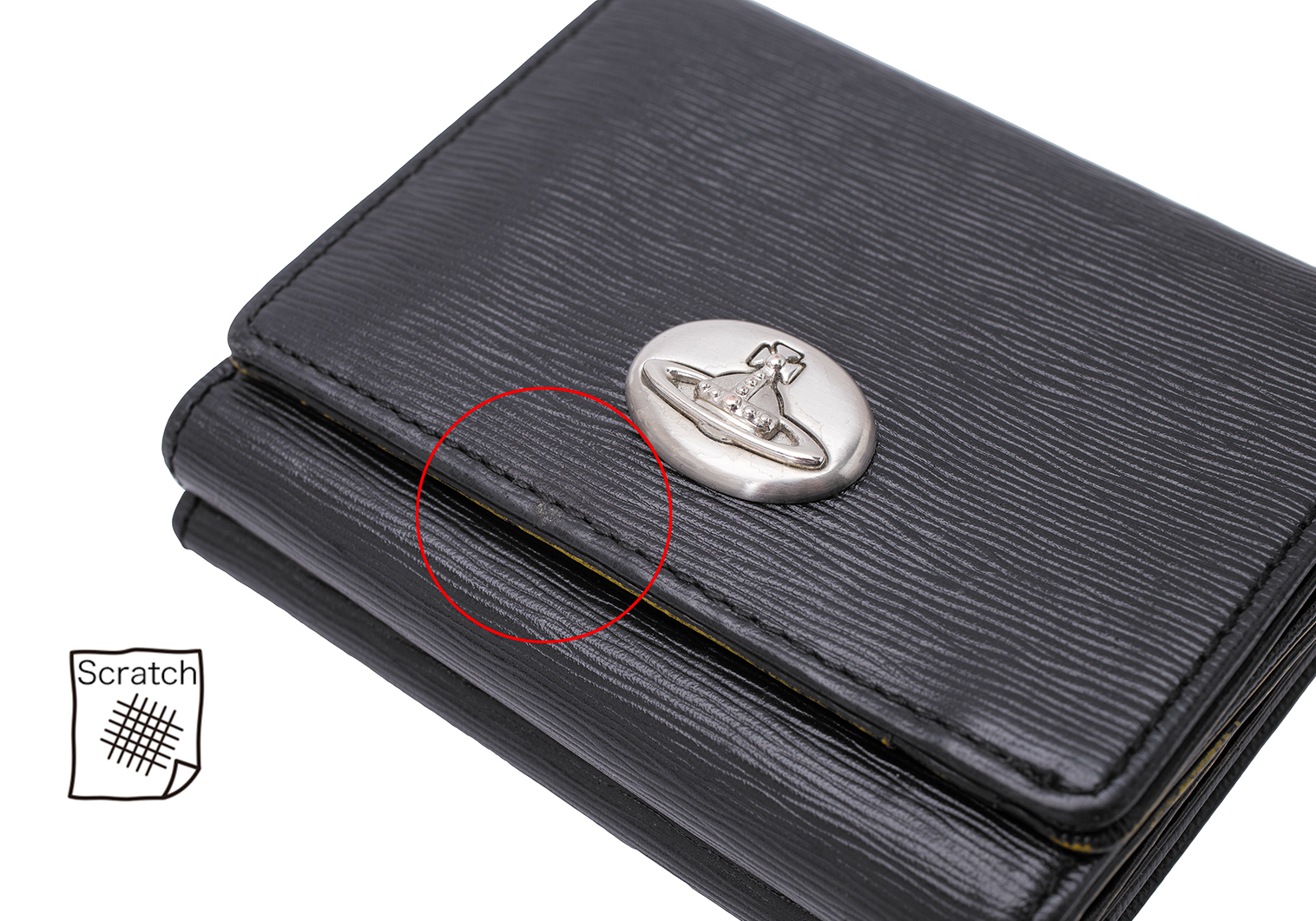 美品　Vivienne Westwood 三つ折り財布 オーブ ジャガード 黒