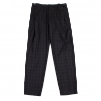  EMPORIO ARMANI Wool Silk Checker Pants (Trousers) Navy 52