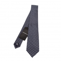  EMPORIO ARMANI Silk Arrow Stripe Tie Navy,Grey 