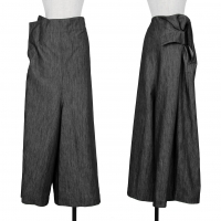  Yohji Yamamoto NOIR Cotton Poly Wide Denim Pants (Trousers) Black 1