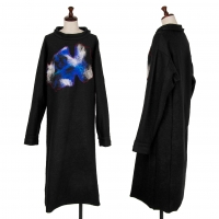  Yohji Yamamoto FEMME Needle Punch Embroidery Dress Black 2