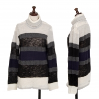  JUNYA WATANABE COMME des GARCONS Stripe Knit Sweater (Polo Neck Jumper) Black S