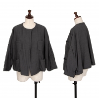  COMME des GARCONS Collarless Dolman Sleeve Jacket Grey S