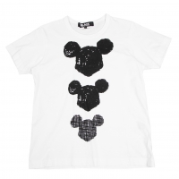  BLACK COMME des GARCONS Mickey Silhouette Printed T-shirt White L