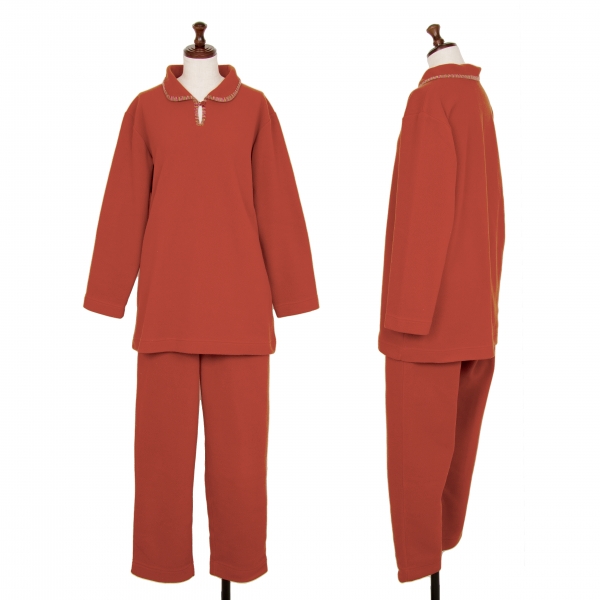Intimo Men's Solid Jacquard Stripe Silk Pajama, Red, Large at