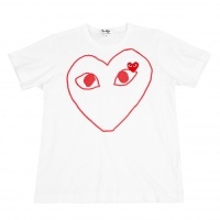  PLAY COMME des GARCONS Heart Printed Patch T-shirt White L
