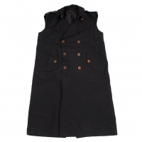  BLACK COMME des GARCONS Poly Sleeveless Long Jacket (Waistcoat) Black XS