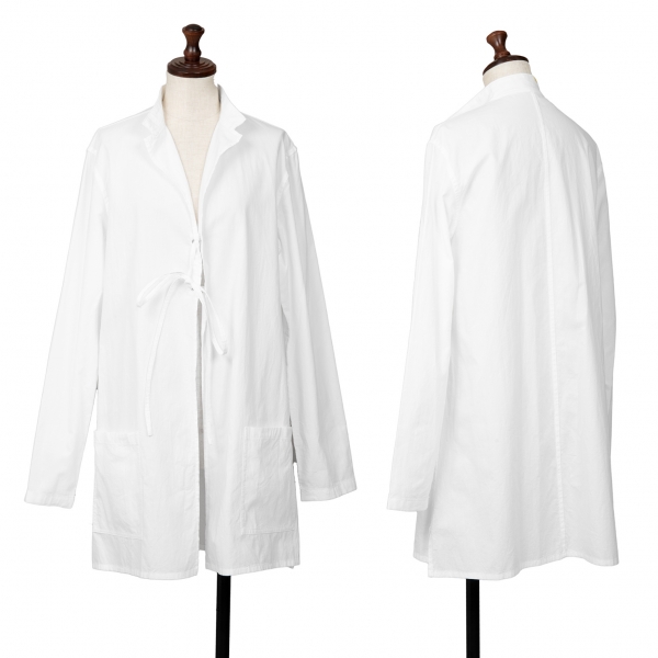 ワイズY's コード留めスタンドカラーシャツジャケット 白2
