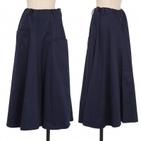  Y's Cotton Twill Switching Pocket Flared Skirt Navy 1